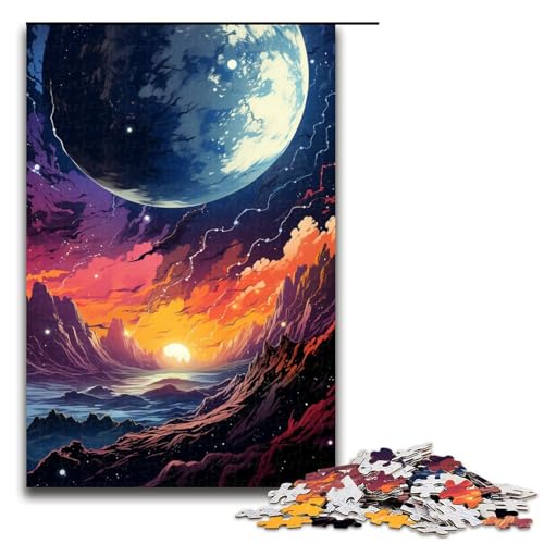 Puzzle für Erwachsene 1000 Teile Fantasie Planetenlandschaft jedes Teil ist einzigartig anspruchsvolles Familienspiel 75 x 50 cm von QSYFNBZL