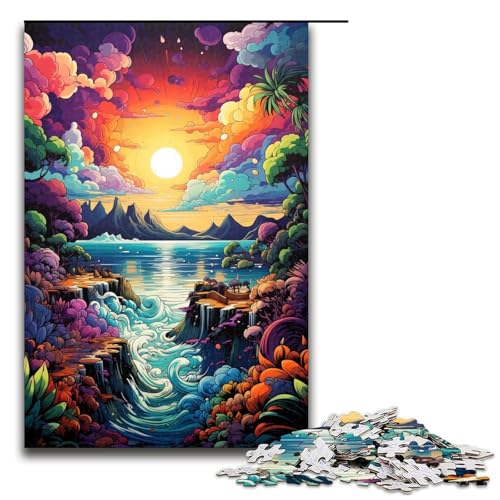 Puzzle für Erwachsene 1000 Teile Fantasie Sonnenuntergang am Strand Puzzle für Erwachsene Holzspiele für die ganze Familie Weihnachts und Geburtstagsgeschenke 75 x 50 cm Puzzle für Erwachsene 1000 Teile Fantasie Sonnenuntergang am Strand Puzzle für Erwachsene Holzspiele für die ganze Familie Weihnachts und Geburtstagsgeschenke 75 x 50 cm von QSYFNBZL