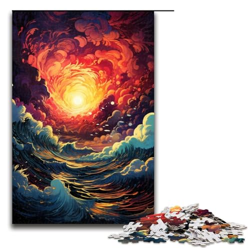 Puzzle für Erwachsene 1000 Teile Fantasie Sonnenuntergangslandschaft Kunstwerk Geburtstagsgeschenk Wandkunst 75 x 50 cm von QSYFNBZL