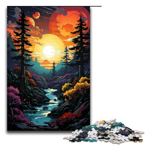 Puzzle für Erwachsene 1000 Teile Fantasie Sonnenuntergangslandschaft Puzzle für Kinder Holzpuzzle dekomprimierendes intellektuelles Lernspielzeug 75 x 50 cm Puzzle für Erwachsene 1000 Teile Fantasie Sonnenuntergangslandschaft Puzzle für Kinder Holzpuzzle dekomprimierendes intellektuelles Lernspielzeug 75 x 50 cm von QSYFNBZL
