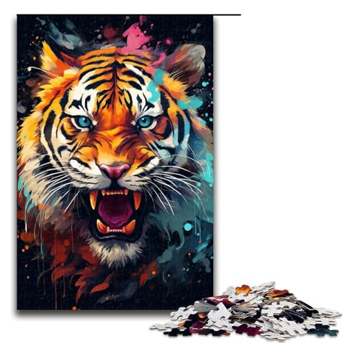 Puzzle für Erwachsene 1000 Teile Fantasie bunter Tiger Puzzle für Lernspiele Herausforderungsspielzeug einzigartige Heimdekoration und Geschenke 75 x 50 cm Puzzle für Erwachsene 1000 Teile Fantasie bunter Tiger Puzzle für Lernspiele Herausforderungsspielzeug einzigartige Heimdekoration und Geschenke 75 x 50 cm von QSYFNBZL