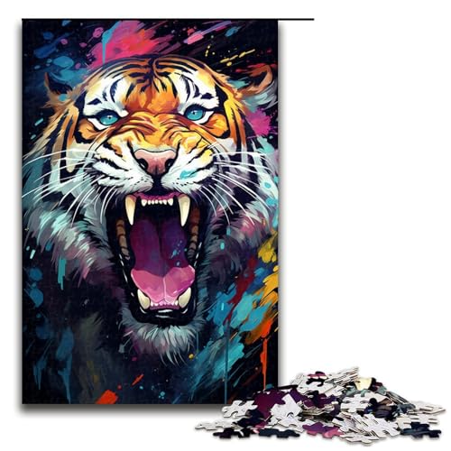 Puzzle für Erwachsene 1000 Teile Fantasie bunter Tiger Puzzle für Lernspiele Herausforderungsspielzeug einzigartige Heimdekoration und Geschenke 75 x 50 cm Puzzle für Erwachsene 1000 Teile Fantasie bunter Tiger Puzzle für Lernspiele Herausforderungsspielzeug einzigartige Heimdekoration und Geschenke 75 x 50 cm von QSYFNBZL