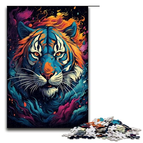 Puzzle für Erwachsene 1000 Teile Fantasie bunter Tiger Puzzle für Lernspiele Herausforderungsspielzeug einzigartige Heimdekoration und Geschenke 75 x 50 cm Puzzle für Erwachsene 1000 Teile Fantasie bunter Tiger Puzzle für Lernspiele Herausforderungsspielzeug einzigartige Heimdekoration und Geschenke 75 x 50 cm von QSYFNBZL