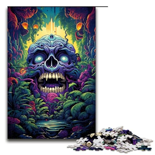 Puzzle für Erwachsene 1000 Teile Fantasie bunter Totenkopf Holzpuzzle Lernspielzeug Familienspiele 75 x 50 cm Puzzle für Erwachsene 1000 Teile Fantasie bunter Totenkopf Holzpuzzle Lernspielzeug Familienspiele 75 x 50 cm von QSYFNBZL