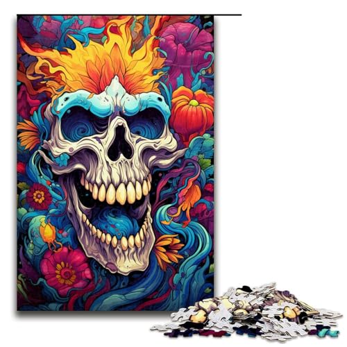Puzzle für Erwachsene 1000 Teile Fantasie bunter Totenkopf Holzpuzzle Lernspielzeug Familienspiele 75 x 50 cm Puzzle für Erwachsene 1000 Teile Fantasie bunter Totenkopf Holzpuzzle Lernspielzeug Familienspiele 75 x 50 cm von QSYFNBZL