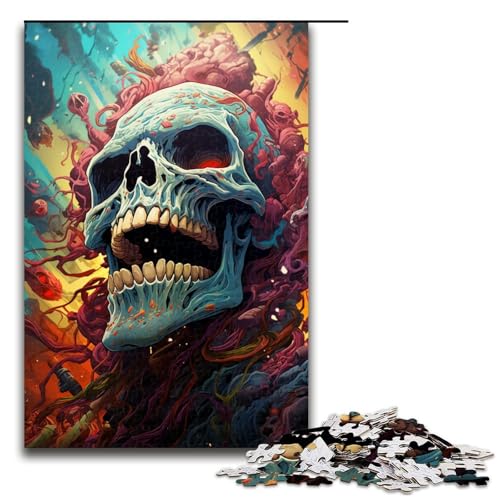 Puzzle für Erwachsene 1000 Teile Fantasie bunter Totenkopf Puzzle für Kinder Holzpuzzle dekomprimierendes intellektuelles Lernspielzeug 75 x 50 cm Puzzle für Erwachsene 1000 Teile Fantasie bunter Totenkopf Puzzle für Kinder Holzpuzzle dekomprimierendes intellektuelles Lernspielzeug 75 x 50 cm von QSYFNBZL