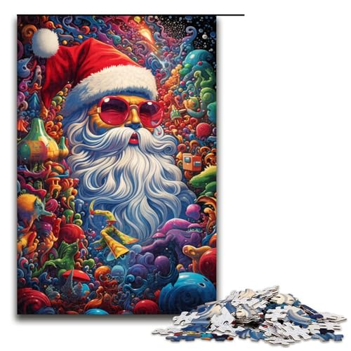 Puzzle für Erwachsene 1000 Teile Fantasie bunter Weihnachtsmann Puzzle Lernspiele für Zuhause DIY Spielzeug tolles Geschenk für Spiele 75 x 50 cm von QSYFNBZL