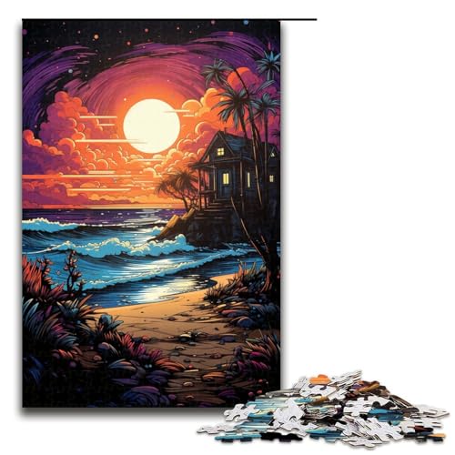 Puzzle für Erwachsene 1000 Teile Fantasie buntes Haus Kunstwerk Geburtstagsgeschenk Wandkunst 75 x 50 cm von QSYFNBZL