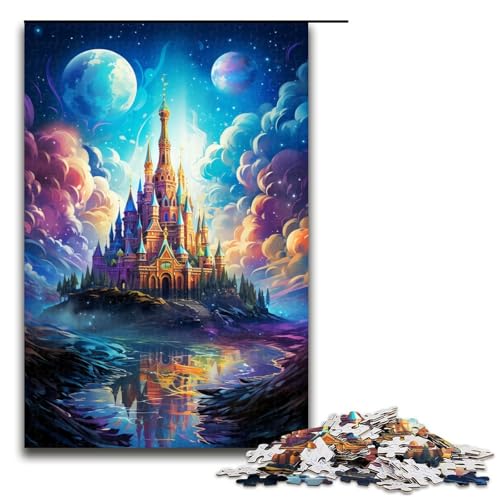 Puzzle für Erwachsene 1000 Teile Fantasiegemälde eines Schlosses Puzzle für Kinder Holzpuzzle dekomprimierendes intellektuelles Lernspielzeug 75 x 50 cm Puzzle für Erwachsene 1000 Teile Fantasiegemälde eines Schlosses Puzzle für Kinder Holzpuzzle dekomprimierendes intellektuelles Lernspielzeug 75 x 50 cm von QSYFNBZL