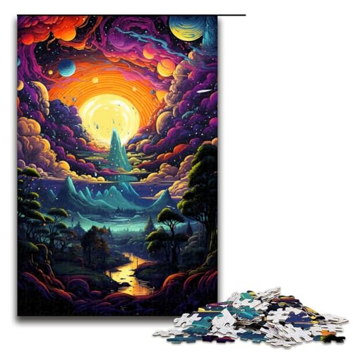 Puzzle für Erwachsene 1000 Teile Fantasielandschaft Spielzeug intellektuelles Spiel ganze Familie 75 x 50 cm von QSYFNBZL