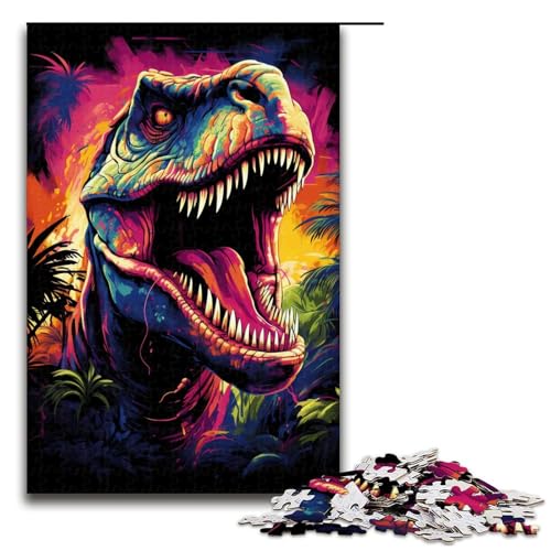 Puzzle für Erwachsene 1000 Teile Fantasiewelt der Dinosaurier jedes Teil ist einzigartig anspruchsvolles Familienspiel 75 x 50 cm von QSYFNBZL