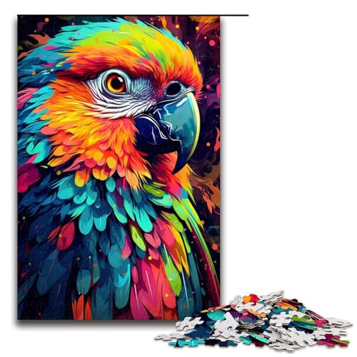 Puzzle für Erwachsene 1000 Teile Fantasy Puzzle mit psychedelischem Papagei Spiele Spielzeug Geschenk geeignet als Schreibtischdekoration 75 x 50 cm von QSYFNBZL