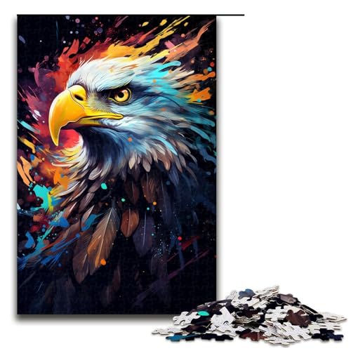 Puzzle für Erwachsene 1000 Teile Farbmalerei Adler Puzzle für Lernspiele Herausforderungsspielzeug einzigartige Heimdekoration und Geschenke 75 x 50 cm von QSYFNBZL