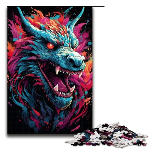 Puzzle für Erwachsene 1000 Teile Farbmalerei Drachenspielzeug intellektuelles Spiel ganze Familie 75 x 50 cm Puzzle für Erwachsene 1000 Teile Farbmalerei Drachenspielzeug intellektuelles Spiel ganze Familie 75 x 50 cm von QSYFNBZL