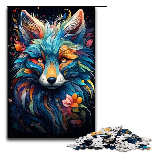Puzzle für Erwachsene 1000 Teile Farbmalerei Fuchs Puzzle für Kinder Holzpuzzle dekomprimierendes intellektuelles Lernspielzeug 75 x 50 cm Puzzle für Erwachsene 1000 Teile Farbmalerei Fuchs Puzzle für Kinder Holzpuzzle dekomprimierendes intellektuelles Lernspielzeug 75 x 50 cm von QSYFNBZL
