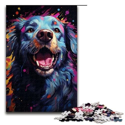 Puzzle für Erwachsene 1000 Teile Farbmalerei Hunde Puzzle für Kinder Holzpuzzle dekomprimierendes intellektuelles Lernspielzeug 75 x 50 cm Puzzle für Erwachsene 1000 Teile Farbmalerei Hunde Puzzle für Kinder Holzpuzzle dekomprimierendes intellektuelles Lernspielzeug 75 x 50 cm von QSYFNBZL
