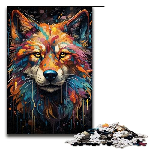 Puzzle für Erwachsene 1000 Teile Farbmalerei Wolf Holzpuzzle Lernspielzeug Familienspiele 75 x 50 cm Puzzle für Erwachsene 1000 Teile Farbmalerei Wolf Holzpuzzle Lernspielzeug Familienspiele 75 x 50 cm von QSYFNBZL