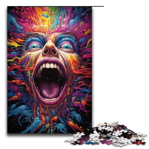 Puzzle für Erwachsene 1000 Teile Farbmonster Puzzle für Erwachsene Holz Familienspiele Weihnachtsund Geburtstagsgeschenke 75 x 50 cm von QSYFNBZL
