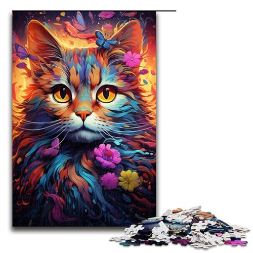 Puzzle für Erwachsene 1000 Teile Farbzeichnung Katzen Puzzle für Kinder Holzpuzzle dekomprimierendes intellektuelles Lernspielzeug 75 x 50 cm Puzzle für Erwachsene 1000 Teile Farbzeichnung Katzen Puzzle für Kinder Holzpuzzle dekomprimierendes intellektuelles Lernspielzeug 75 x 50 cm von QSYFNBZL