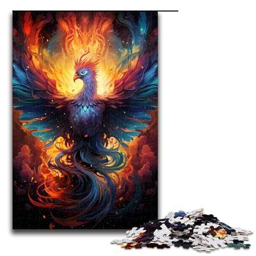 Puzzle für Erwachsene 1000 Teile Feuer Phönix Puzzle Spielspielzeug lustig 75 x 50 cm von QSYFNBZL