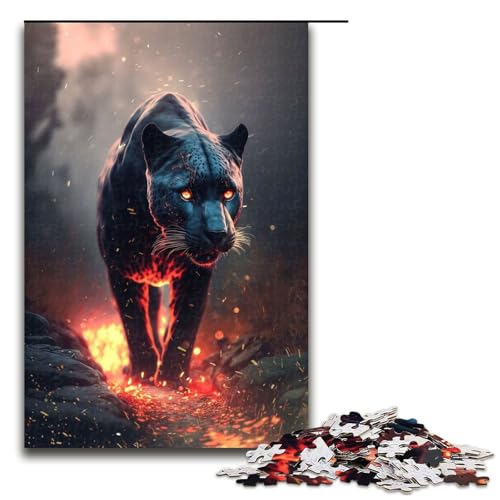 Puzzle für Erwachsene 1000 Teile Feuerpanther Spielzeug intellektuelles Spiel ganze Familie 75 x 50 cm von QSYFNBZL