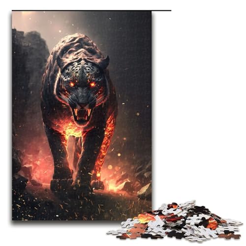 Puzzle für Erwachsene 1000 Teile Feuertiger Puzzle für Lernspiele Herausforderungsspielzeug einzigartige Heimdekoration und Geschenke 75 x 50 cm von QSYFNBZL