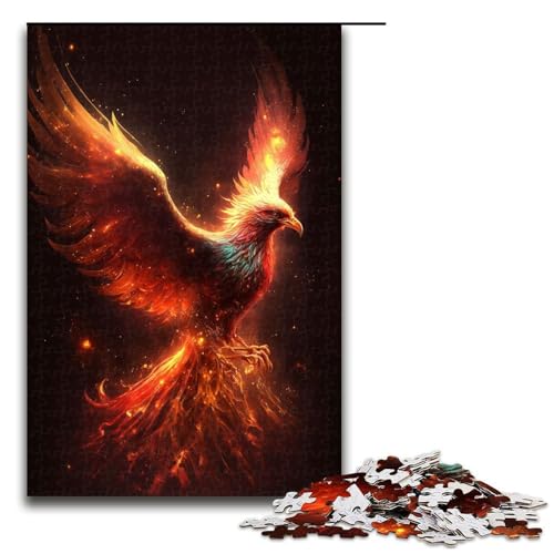 Puzzle für Erwachsene 1000 Teile Feuriger Phönix Lernspiele für Zuhause DIY Spielzeug tolles Geschenk für Spiele 75 x 50 cm von QSYFNBZL