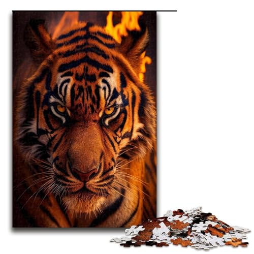 Puzzle für Erwachsene 1000 Teile Fiery Tigers Puzzle Lernspiele für Zuhause DIY Spielzeug tolles Geschenk für Spiele 1000 Teile von QSYFNBZL