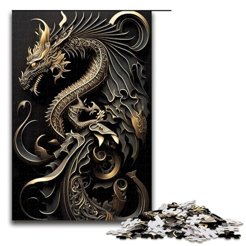 Puzzle für Erwachsene 1000 Teile Fliegender Drache Art Deco Puzzle für Kinder Holzpuzzle dekomprimierendes intellektuelles Lernspielzeug 75 x 50 cm Puzzle für Erwachsene 1000 Teile Fliegender Drache Art Deco Puzzle für Kinder Holzpuzzle dekomprimierendes intellektuelles Lernspielzeug 75 x 50 cm von QSYFNBZL