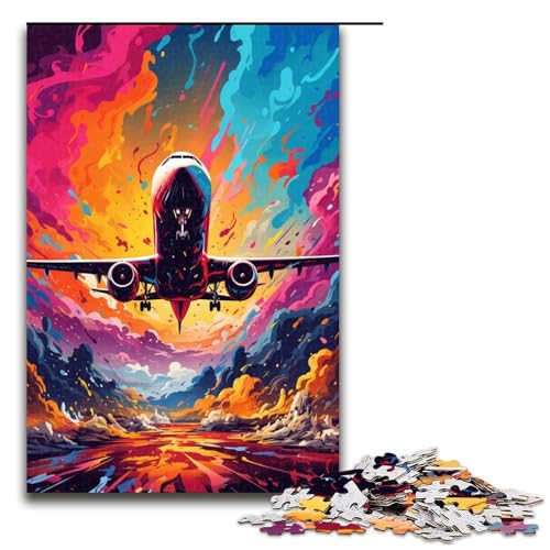 Puzzle für Erwachsene 1000 Teile Flugzeuge sind von Spritzern umgeben viele Bunte Puzzles für Kinder Holzpuzzle dekomprimierendes intellektuelles Lernspielzeug 75 x 50 cm von QSYFNBZL