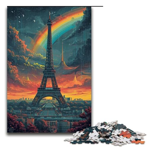 Puzzle für Erwachsene 1000 Teile Frankreich Eiffelturm jedes Teil ist einzigartig anspruchsvolles Familienspiel 75 x 50 cm von QSYFNBZL