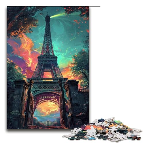 Puzzle für Erwachsene 1000 Teile Frankreich Eiffelturm lustiges Familienpuzzle tolles Geschenk für Teenager ab 14 Jahren 75 x 50 cm von QSYFNBZL