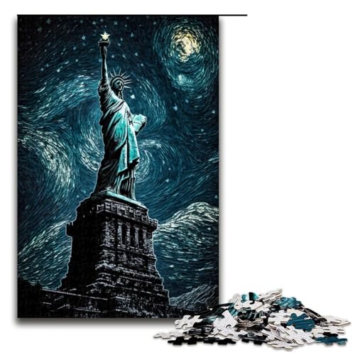 Puzzle für Erwachsene 1000 Teile Freiheitsstatue Gemälde Puzzle Spiel Spielzeug lustig 75 x 50 cm von QSYFNBZL
