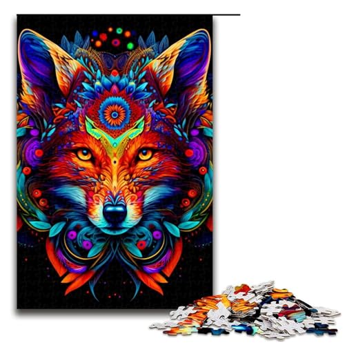 Puzzle für Erwachsene 1000 Teile Fuchs Holzpuzzle Lernspielzeug Familienspiele 75 x 50 cm von QSYFNBZL