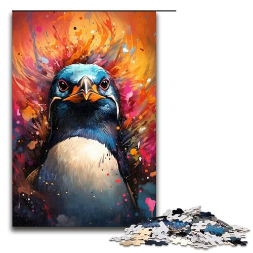 Puzzle für Erwachsene 1000 Teile Gemälde Farb Pinguin Puzzle Lernspiele für Zuhause DIY Spielzeug tolles Geschenk für Spiele 75 x 50 cm von QSYFNBZL