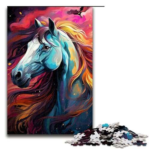 Puzzle für Erwachsene 1000 Teile Gemälde Farbpferd Puzzle für Kinder Holzpuzzle Dekomprimieren intellektuelles Lernspielzeug 75 x 50 cm Puzzle für Erwachsene 1000 Teile Gemälde Farbpferd Puzzle für Kinder Holzpuzzle Dekomprimieren intellektuelles Lernspielzeug 75 x 50 cm von QSYFNBZL