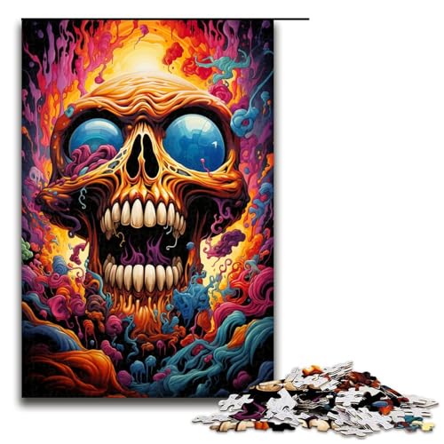Puzzle für Erwachsene 1000 Teile Gemälde buntes Totenkopf Puzzle für Erwachsene Holzspiele für die ganze Familie Weihnachts und Geburtstagsgeschenke 75 x 50 cm Puzzle für Erwachsene 1000 Teile Gemälde buntes Totenkopf Puzzle für Erwachsene Holzspiele für die ganze Familie Weihnachts und Geburtstagsgeschenke 75 x 50 cm von QSYFNBZL