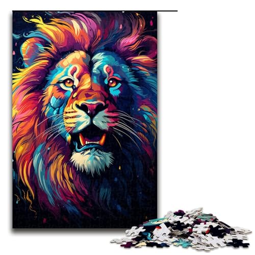 Puzzle für Erwachsene 1000 Teile Gemälde eines Wilden bunten Löwen Puzzle für Lernspiele Herausforderungsspielzeug einzigartige Heimdekoration und Geschenke 75 x 50 cm Puzzle für Erwachsene 1000 Teile Gemälde eines Wilden bunten Löwen Puzzle für Lernspiele Herausforderungsspielzeug einzigartige Heimdekoration und Geschenke 75 x 50 cm von QSYFNBZL