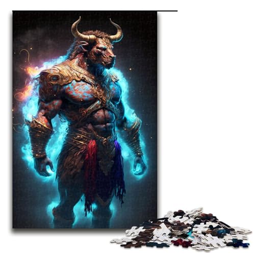 Puzzle für Erwachsene 1000 Teile Gepanzerter Minotaurus Puzzle für Lernspiele Herausforderungsspielzeug einzigartige Heimdekoration und Geschenke 75 x 50 cm von QSYFNBZL