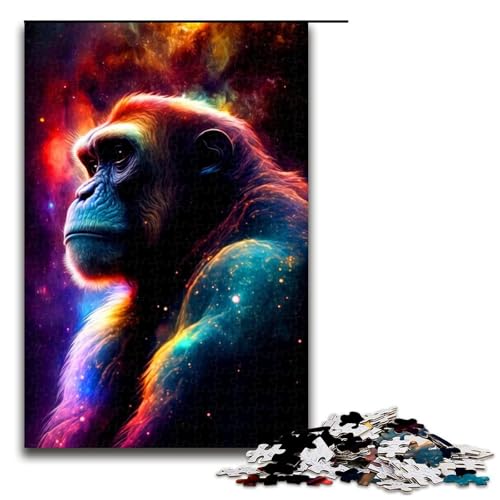 Puzzle für Erwachsene 1000 Teile Gorilla Puzzle Spielspielzeug lustig 75 x 50 cm von QSYFNBZL
