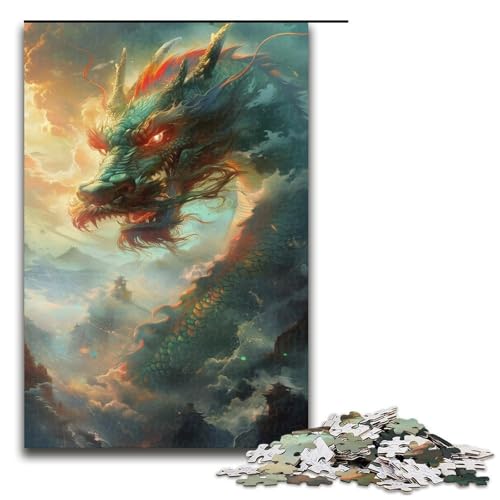 Puzzle für Erwachsene 1000 Teile Grüner Drache Puzzle Lernspiele für Zuhause DIY Spielzeug tolles Geschenk für Spiele 1000 Teile von QSYFNBZL