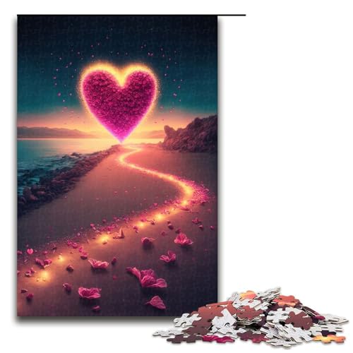 Puzzle für Erwachsene 1000 Teile Herz am Strand Puzzle Lernspiele für Zuhause DIY Spielzeug tolles Geschenk für Spiele 75 x 50 cm Puzzle für Erwachsene 1000 Teile Herz am Strand Puzzle Lernspiele für Zuhause DIY Spielzeug tolles Geschenk für Spiele 75 x 50 cm von QSYFNBZL