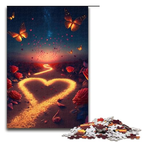 Puzzle für Erwachsene 1000 Teile Herz am Strand Puzzlespiel Spielzeug lustig 75 x 50 cm von QSYFNBZL