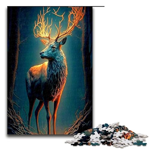 Puzzle für Erwachsene 1000 Teile Hirsch Puzzle Lernspiele für Zuhause DIY Spielzeug tolles Geschenk für Spiele 75 x 50 cm von QSYFNBZL