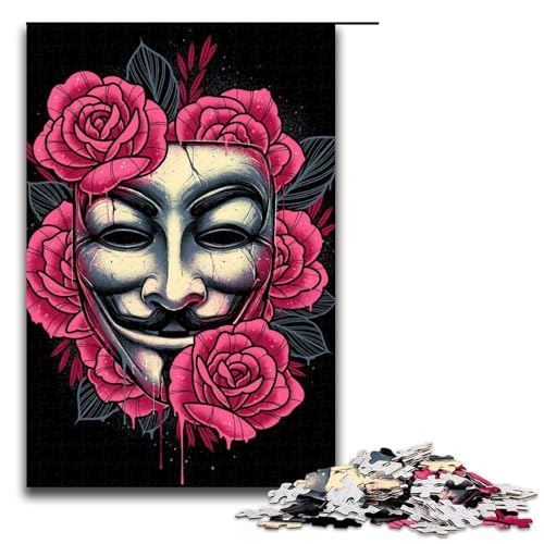 Puzzle für Erwachsene 1000 Teile Horrormaske Kunstwerk Geburtstagsgeschenk Wandkunst 75 x 50 cm von QSYFNBZL