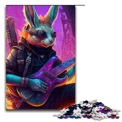 Puzzle für Erwachsene 1000 Teile Kaninchen Gitarre Tier Puzzle für Kinder Holzpuzzle Dekomprimieren intellektuelles Lernspielzeug 75 x 50 cm Puzzle für Erwachsene 1000 Teile Kaninchen Gitarre Tier Puzzle für Kinder Holzpuzzle Dekomprimieren intellektuelles Lernspielzeug 75 x 50 cm von QSYFNBZL