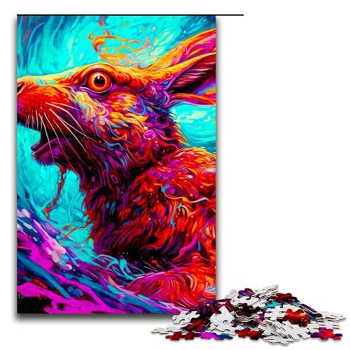 Puzzle für Erwachsene 1000 Teile Kaninchen Puzzle Lernspiel Herausforderung Spielzeug einzigartige Heimdekoration und Geschenke 75 x 50 cm von QSYFNBZL