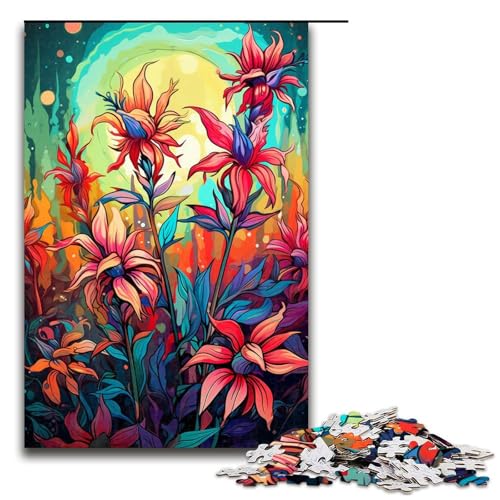 Puzzle für Erwachsene 1000 Teile Kardinalblume Holzpuzzle Lernspielzeug Familienspiele 75 x 50 cm von QSYFNBZL