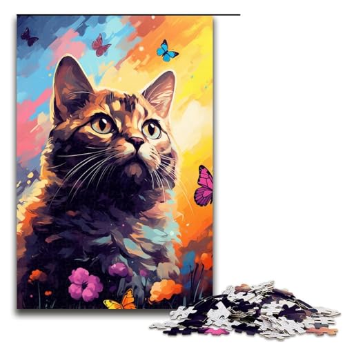 Puzzle für Erwachsene 1000 Teile Katze und Schmetterling von SplattersLots buntes Spielzeug Denkspiel ganze Familie 75 x 50 cm Puzzle für Erwachsene 1000 Teile Katze und Schmetterling von SplattersLots buntes Spielzeug Denkspiel ganze Familie 75 x 50 cm von QSYFNBZL
