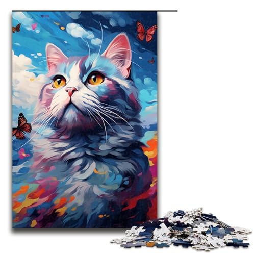 Puzzle für Erwachsene 1000 Teile Katze und Schmetterling von SplattersLots buntes Spielzeug Denkspiel ganze Familie 75 x 50 cm Puzzle für Erwachsene 1000 Teile Katze und Schmetterling von SplattersLots buntes Spielzeug Denkspiel ganze Familie 75 x 50 cm von QSYFNBZL